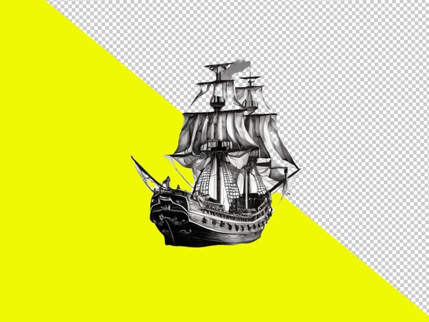 PSD psd of old ship on transparent background