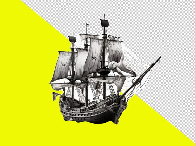 PSD psd of old ship on transparent background