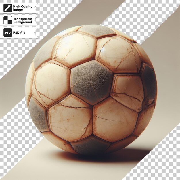 PSD vecchia palla da calcio psd su sfondo trasparente