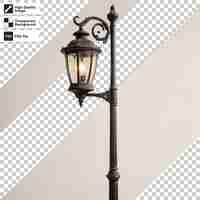 PSD psd old street lamp in the city on transparent background with editable mask layer