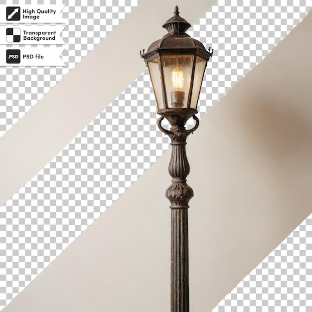 PSD psd old street lamp in the city on transparent background with editable mask layer