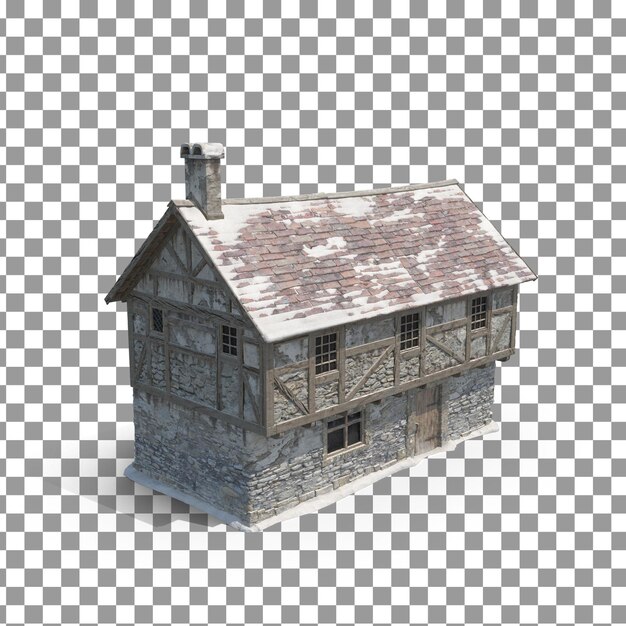 PSD psd old vintage house icon on isolated and transparent background