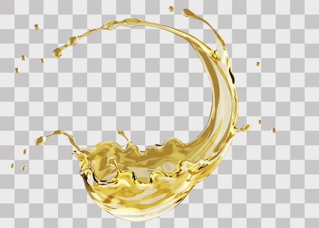 PSD psd olive or engine oil splash 3d rendering