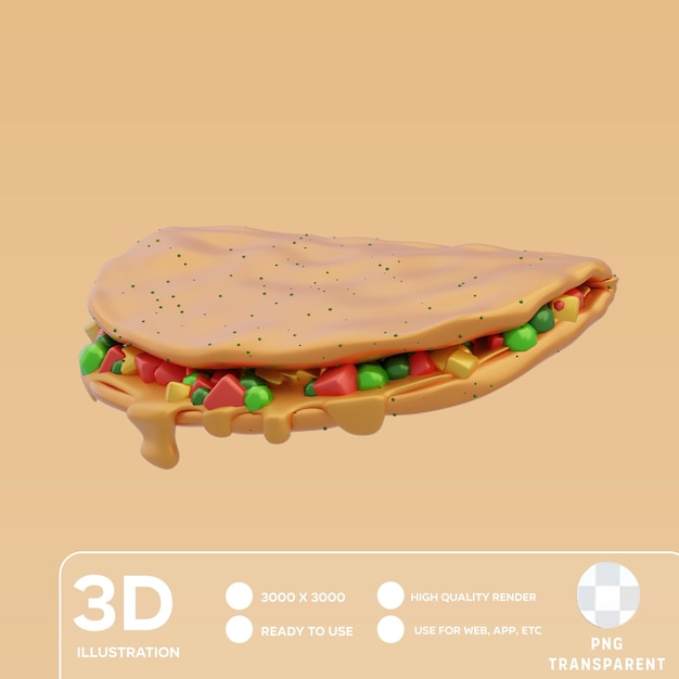 PSD psd omelette 3d illustration