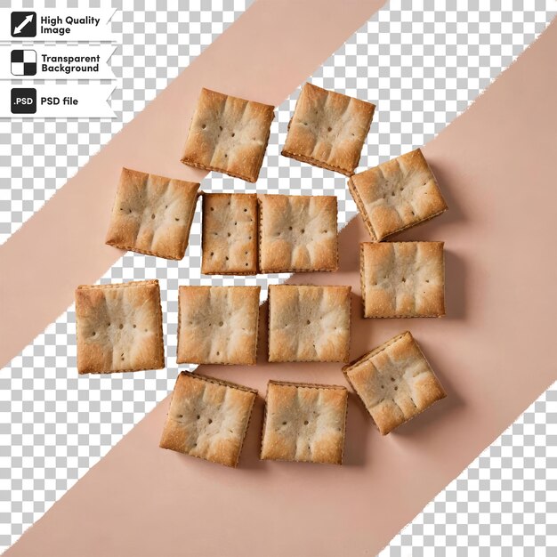 PSD 편집 가능한 마스크 계층으로 투명한 배경에 전통적인 음식 크래커 중 하나