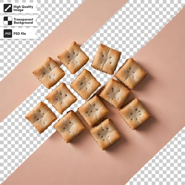 PSD psd one of the traditional food crackers on transparent background with editable mask layer