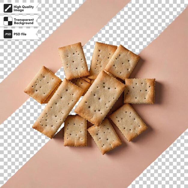 Psd one of the traditional food crackers on transparent background with editable mask layer