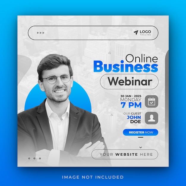 PSD psd online business webinar progettazione di post sui social media di tendenza