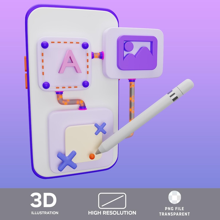 PSD psd online design 3d illustration