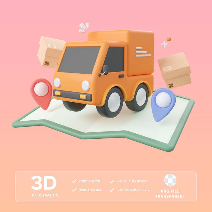 PSD psd online levering dienst 3d illustratie