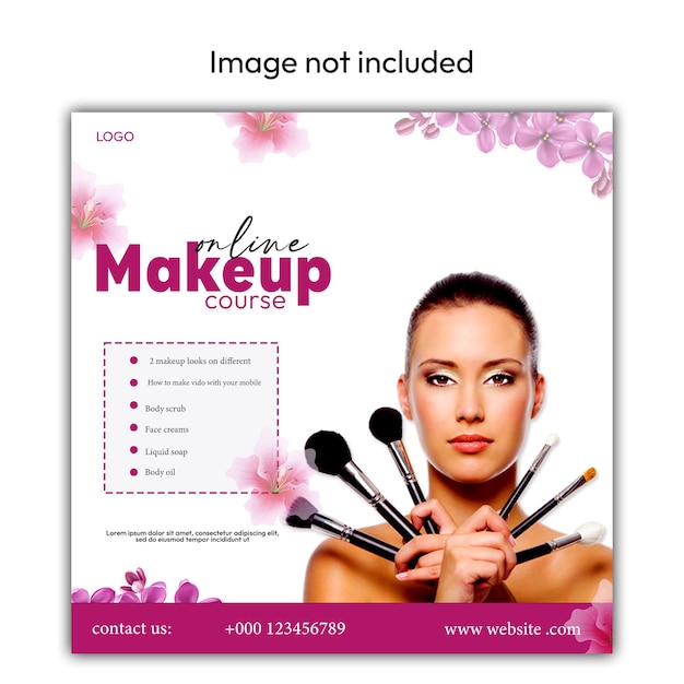 PSD Online Makeup Course Advertisement