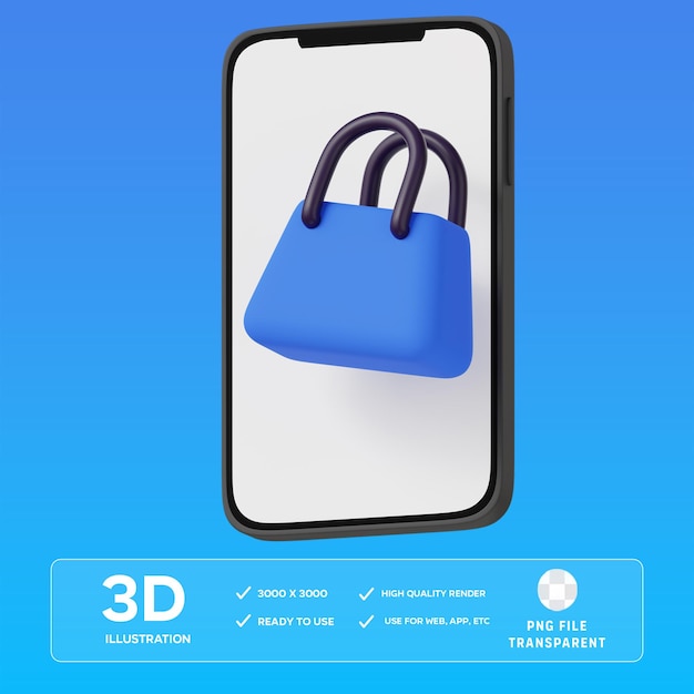 PSD オンラインショッピング 3D イラスト