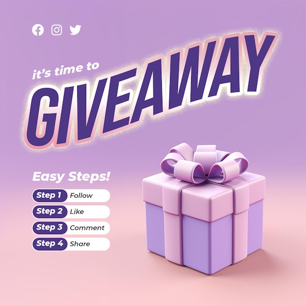 PSD psd ontwerp giveaway instagram posts sjabloon