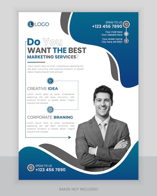Psd ontwerp van bedrijfsflyers en brochure omslag sjabloon of lay-out