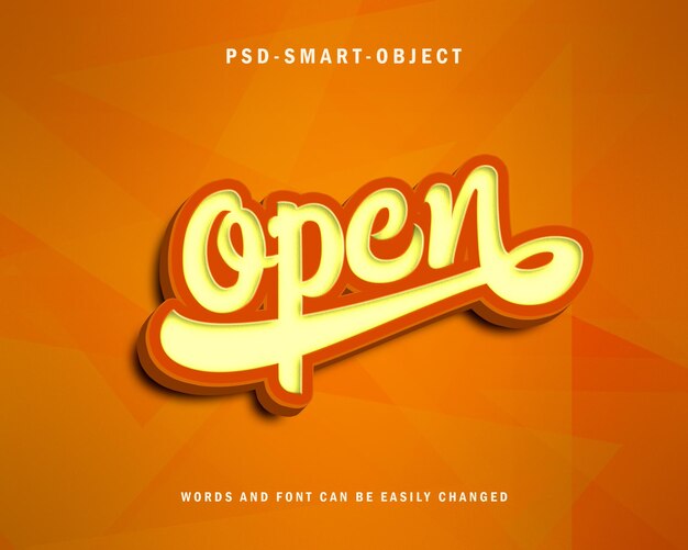 PSD psd open 3d text effect