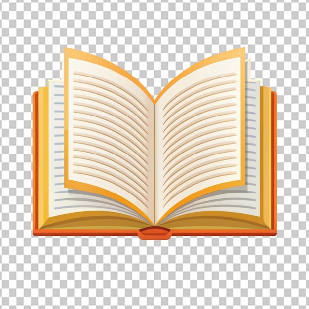 Psd of a open book icon education symbol flat design on transparent background