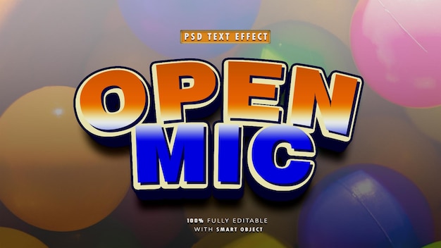 PSD psd open mic style text effect