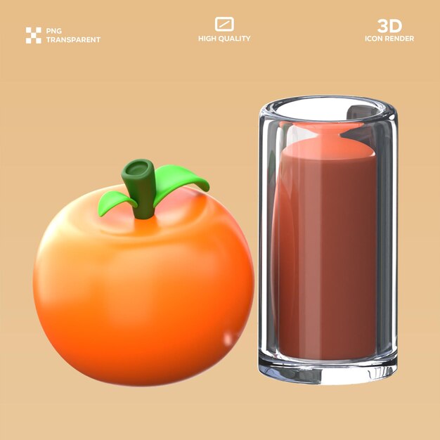 PSD апельсиновый сок 3D иллюстрация