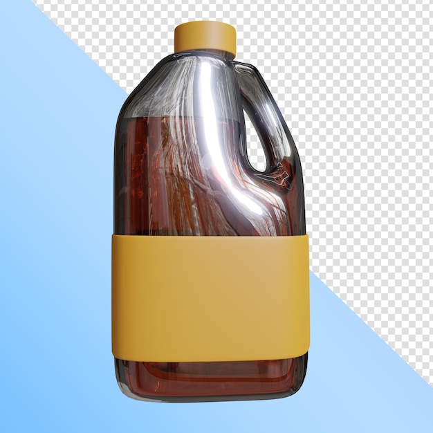 Rendering dell'icona 3d della bottiglia di succo d'arancia psd