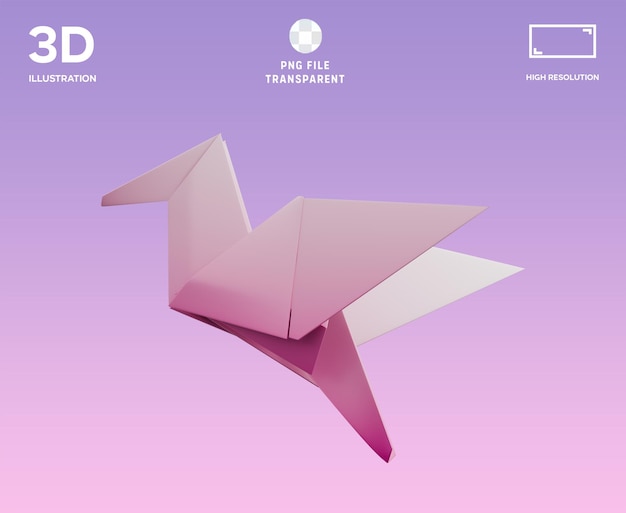 PSD 오리가미 3D 일러스트레이션