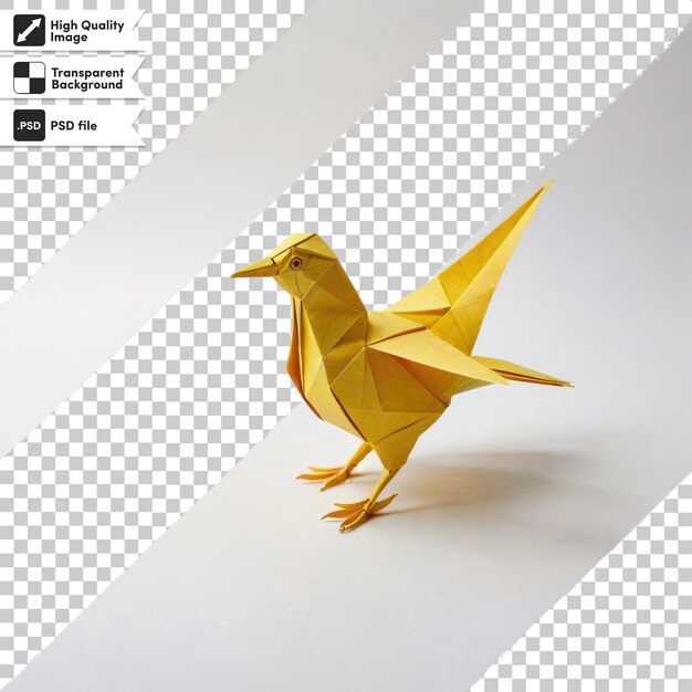 PSD psd origami bird on transparent background with editable mask layer