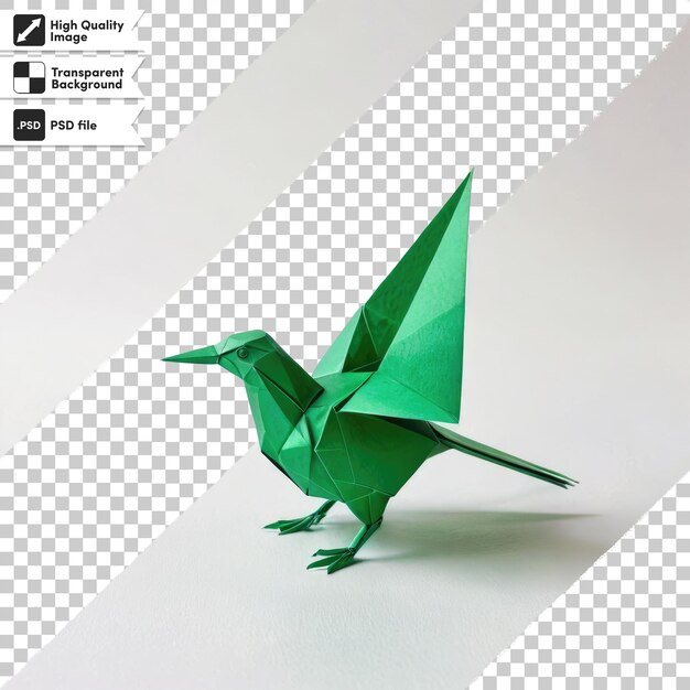 PSD psd origami bird on transparent background with editable mask layer