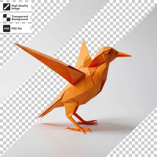 PSD psd origami bird on transparent background with editable mask layer