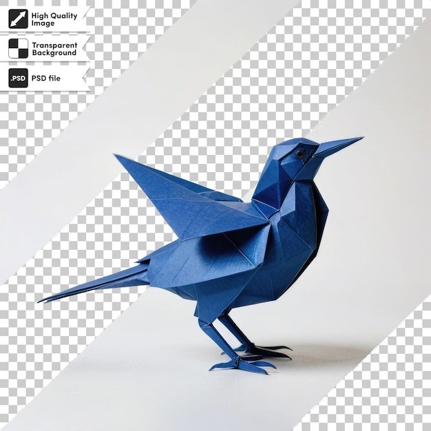 PSD psd origami bird on transparent background with editable mask layer