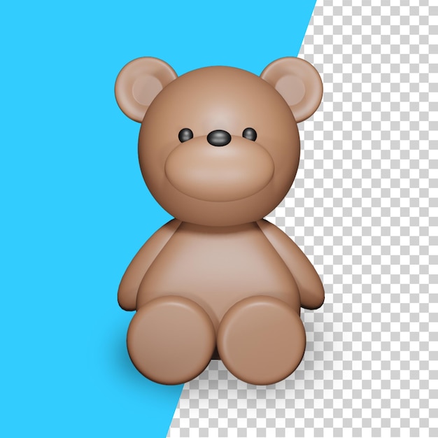 PSD oso de peluche con corazon 3d