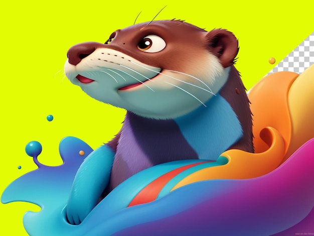 Psd of a otter on transparent background