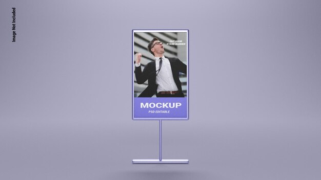 Psd out door stand banner mockup