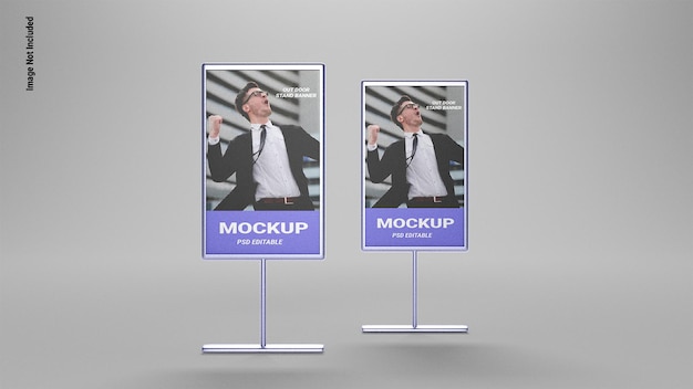 Psd out door stand banner mockup