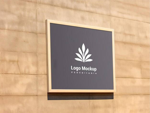 PSD psd outdoor wall sign logo mockup