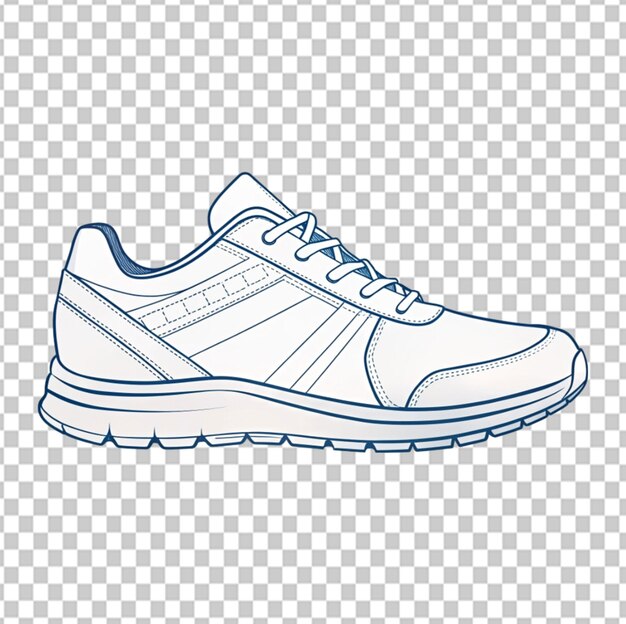 Psd of a outline illustration sport shoes on transparent background