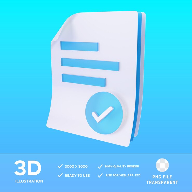 PSD psd-overeenkomst 3d-illustratie