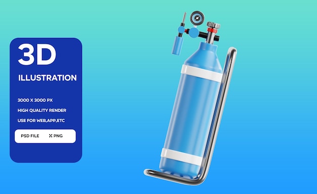 psd oxygen tank 3d illustration