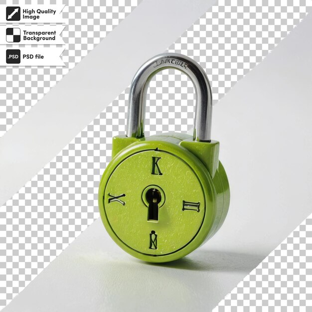 PSD psd padlock and key on transparent background with editable mask layer