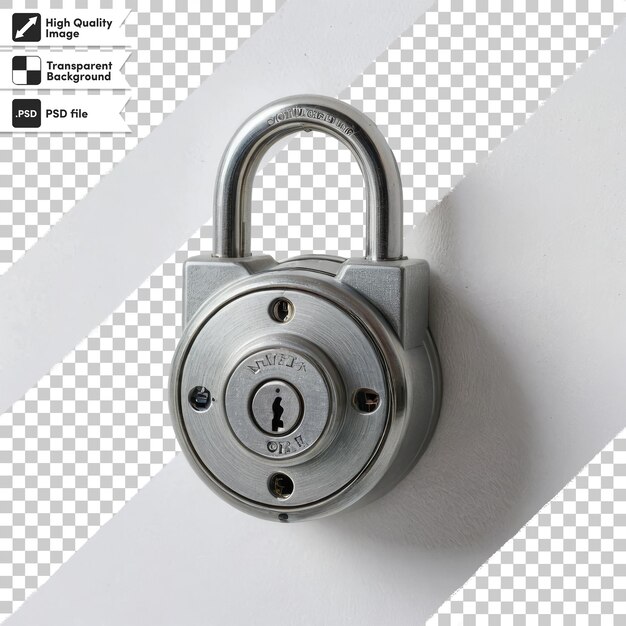 PSD psd padlock and key on transparent background with editable mask layer