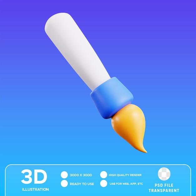 PSD psd paint brush 3d illustration