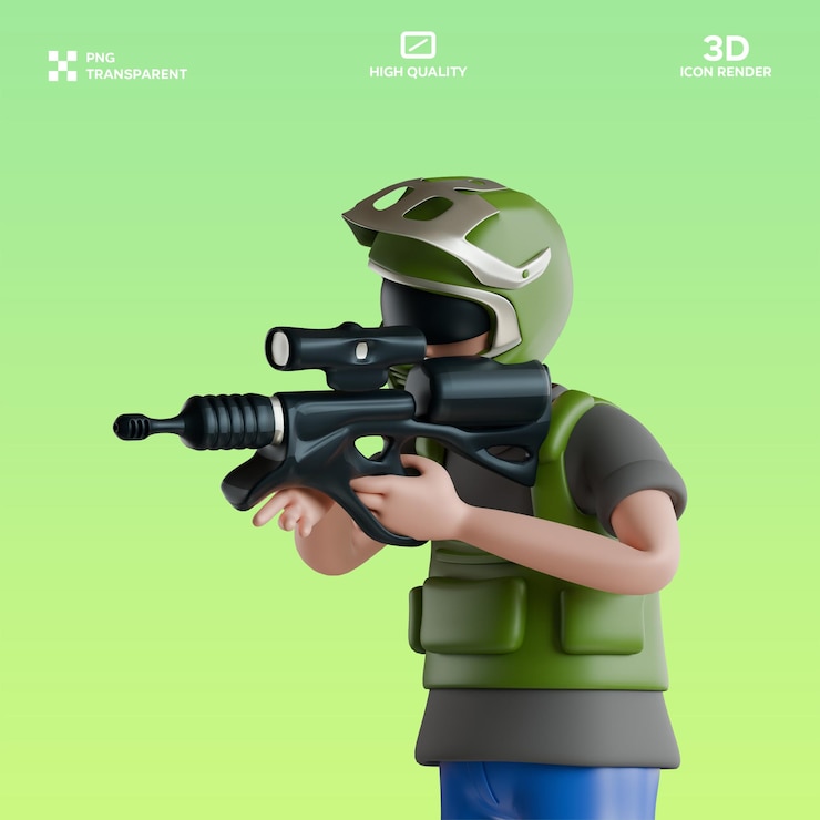 PSD psd paintballing 3d ilustration