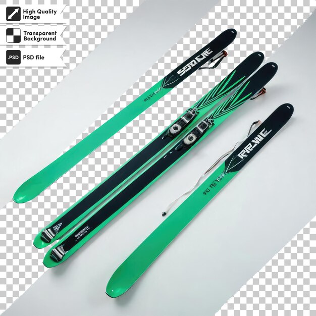 PSD psd pair of alpine skis on transparent background with editable mask layer