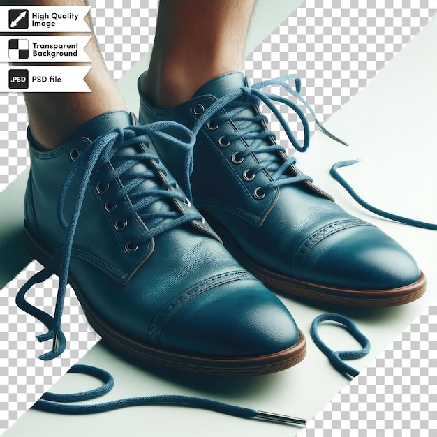 Psd pair of man shoes on transparent background