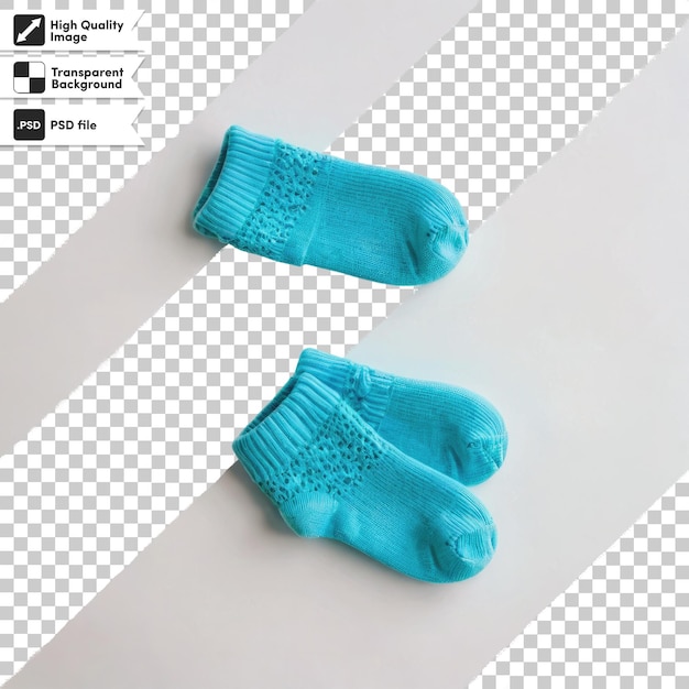 PSD pair of colorful socks on transparent background with editable mask layer