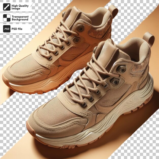 Psd pair of sport shoes on transparent background