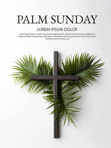 Psd palm sunday banner poster flyer