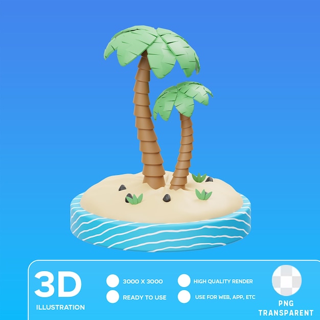 PSD psd palm tree 3d illustration