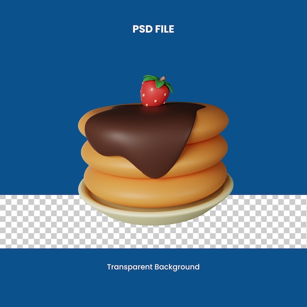 Psd pancake 3d icon illustratie