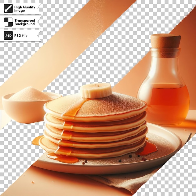 PSD psd pancakes with orange and berries on transparent background