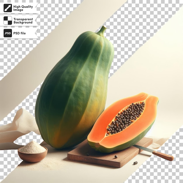 PSD papaya fruit on transparent background