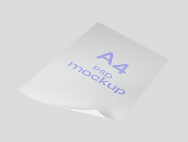 psd paper a4 mockup transparent background